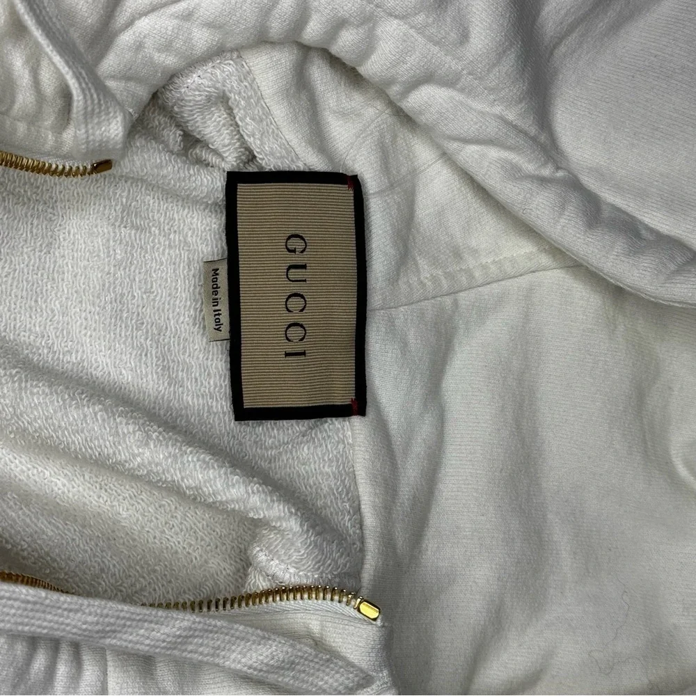 Gucci Web Accent thick White Hoodie Men’s Small